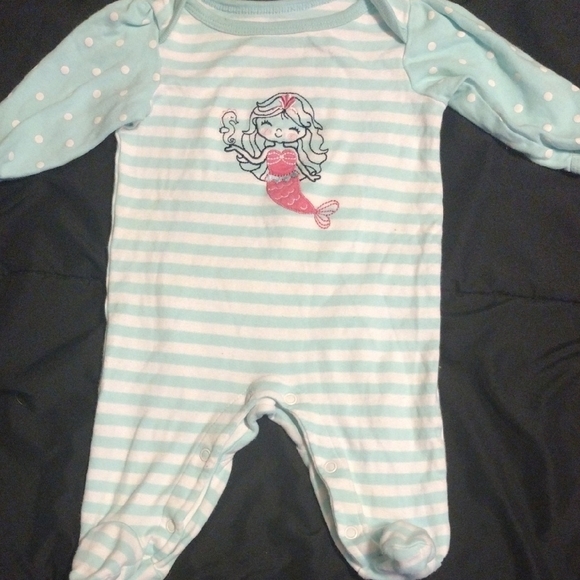 Aqua Striped Mermaid One Piece​​ - Picture 1 of 4